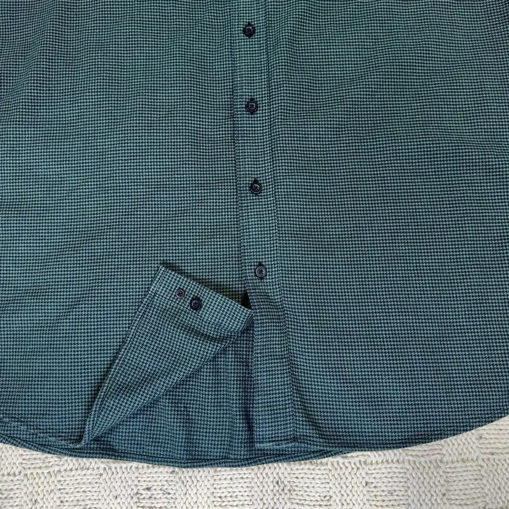 NWT LL Bean Wicked Good Flannel Shirt XL Tall Green Houndstooth Traditional Fit - Picture 6 of 10